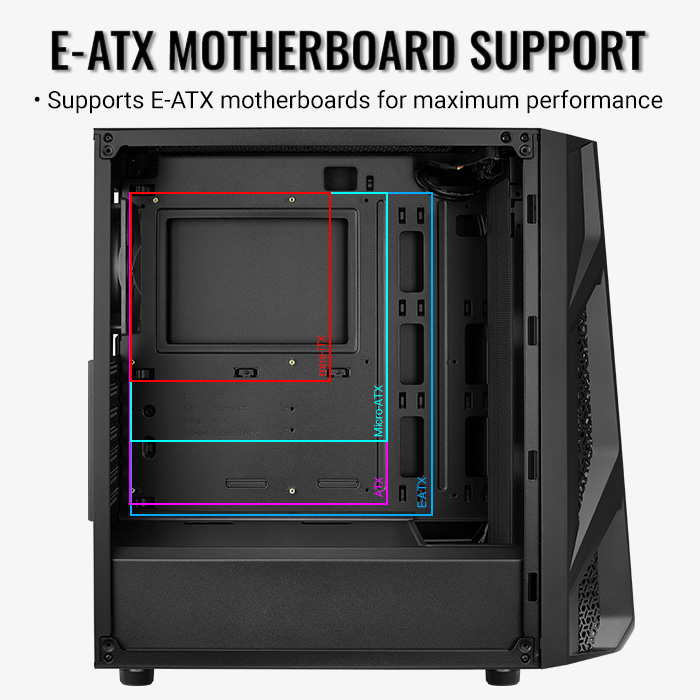 AeroCool AirHawk Boîtier PC Moyen Tour Mesh Verre Trempé