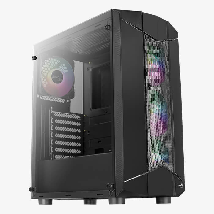 AeroCool Sentinel boîtier PC moyen tour ARGB verre trempé