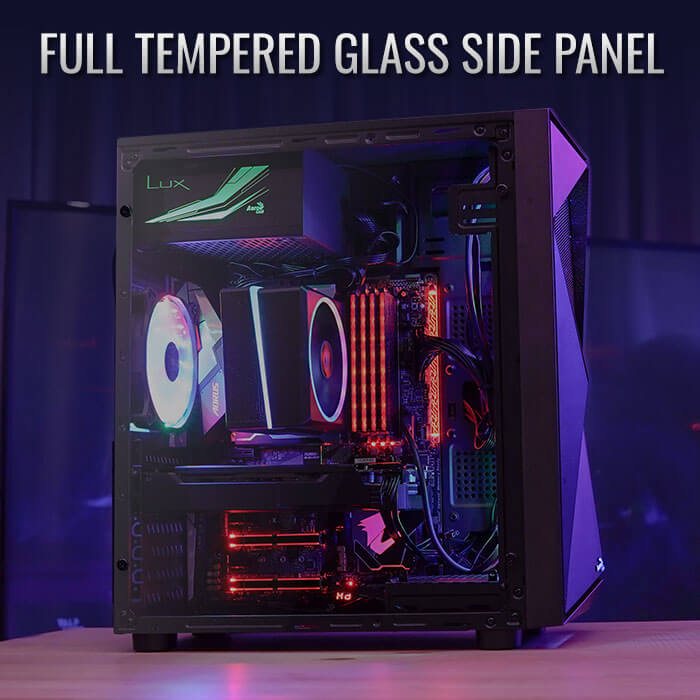AeroCool Glider Verre Trempé Boîtier PC Moyen Tour