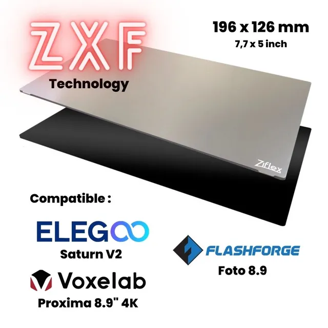 Ziflex Starter Kit Résine plateau impression 196x126 Saturn magnétique
