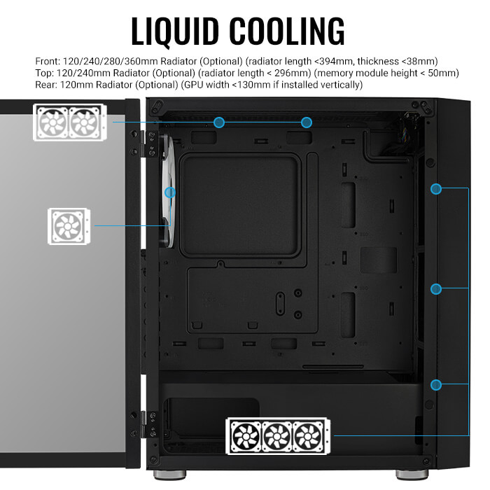 AeroCool Graphite ARGB boitier PC moyen tour vitré