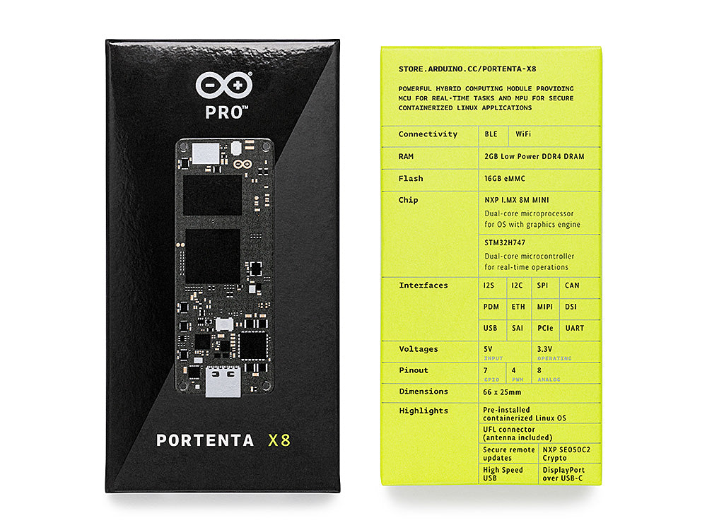 Arduino Portenta X8 module Linux 9 cœurs
