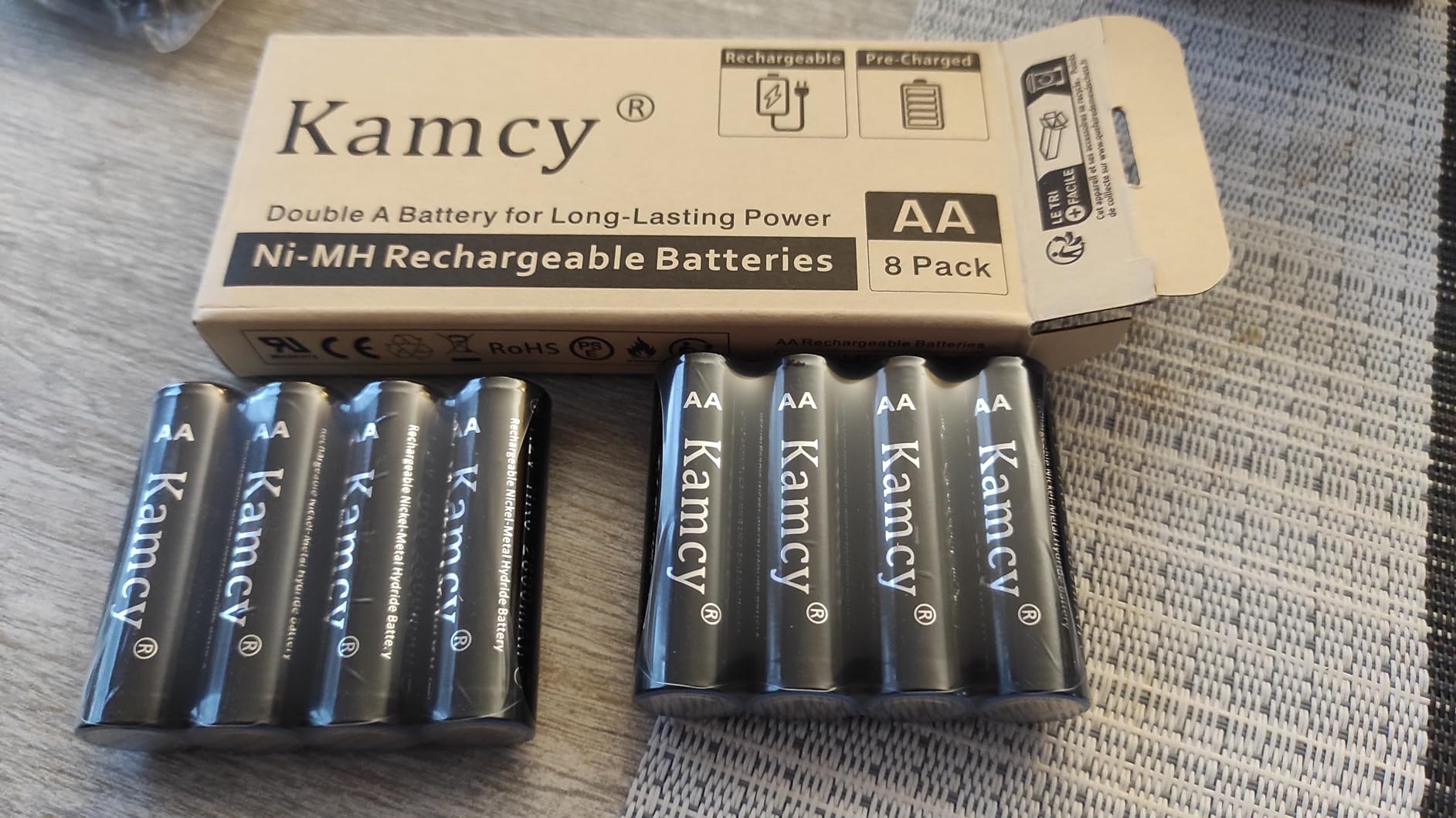KAMCY LR6 piles AA alcalines lot de 12 1,5V longue durée