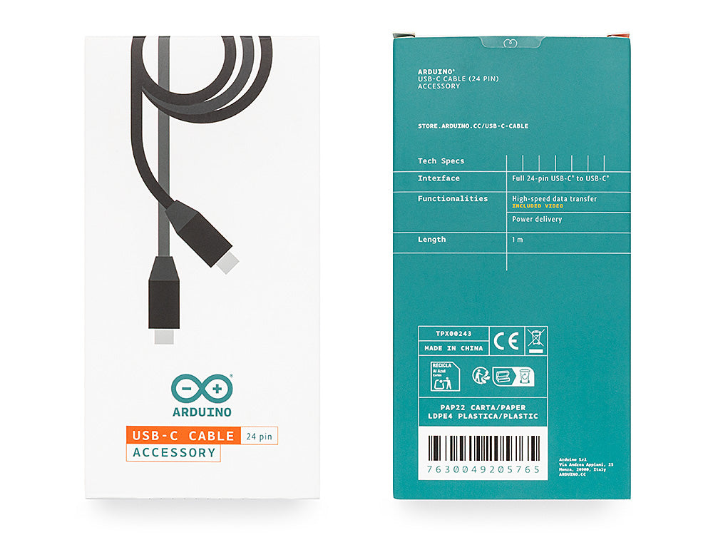 Arduino Accessories câble USB-C 24 broches 1 m
