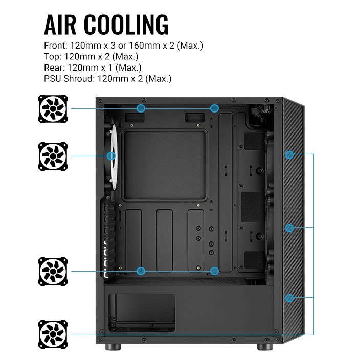 AeroCool Hive FRGB boîtier PC gamer RGB vitré