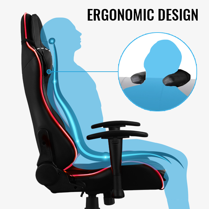 AeroCool AC120 AIR RGB chaise gamer LED cuir synthétique