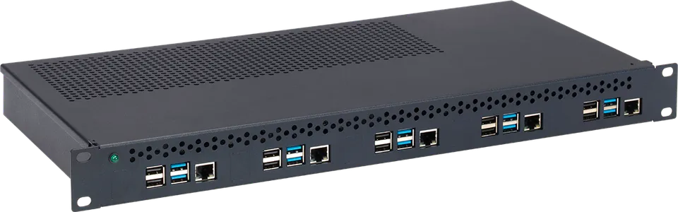 RACKMOUNT.it Raspberry RM-PI-T1 boîtier rack 1U 5x Pi4 + alim