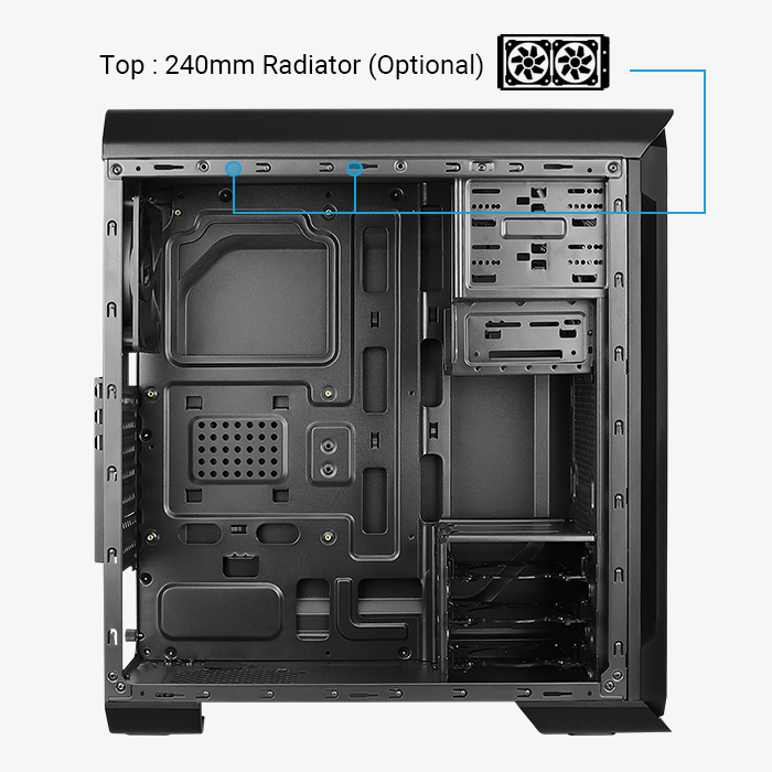 AeroCool Aero-500G RGB boîtier PC verre trempé