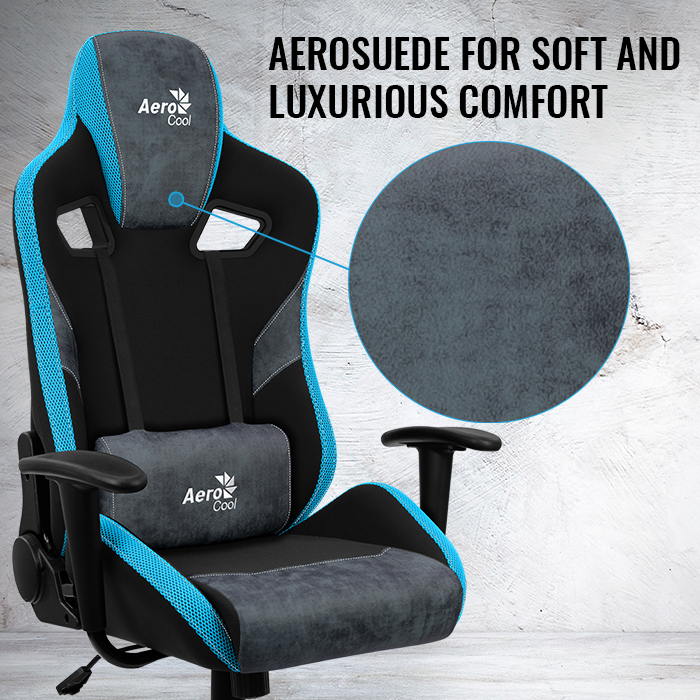 AeroCool COUNT chaise gaming tissu AeroSuede 150kg