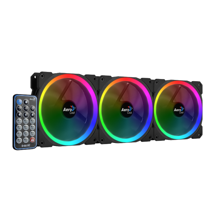 AeroCool Orbit RC ventilateur PC 120mm RGB lot de 3 télécommande