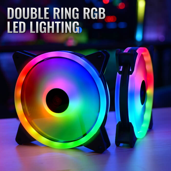 AeroCool Duo 14 ventilateur PC 140 mm RGB double anneau