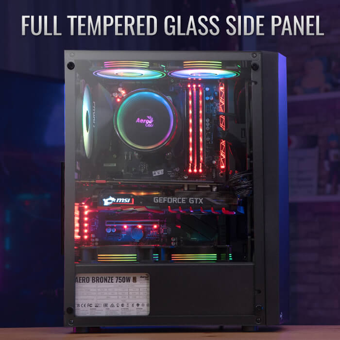 AeroCool Blade boîtier PC moyen tour noir vitré