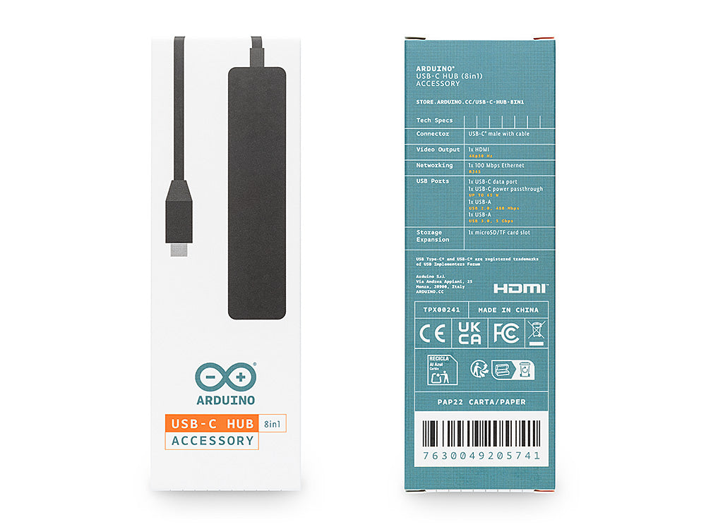 Arduino USB-C Hub 8 en 1 hub USB-C HDMI 4K 65W