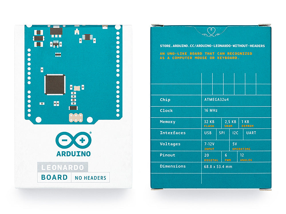 Arduino Leonardo carte microcontrôleur sans headers