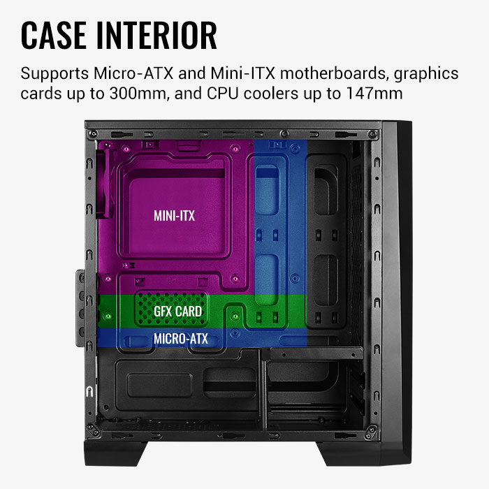 AeroCool Cylon Mini Boitier PC Mini-Tower RGB Verre Trempé