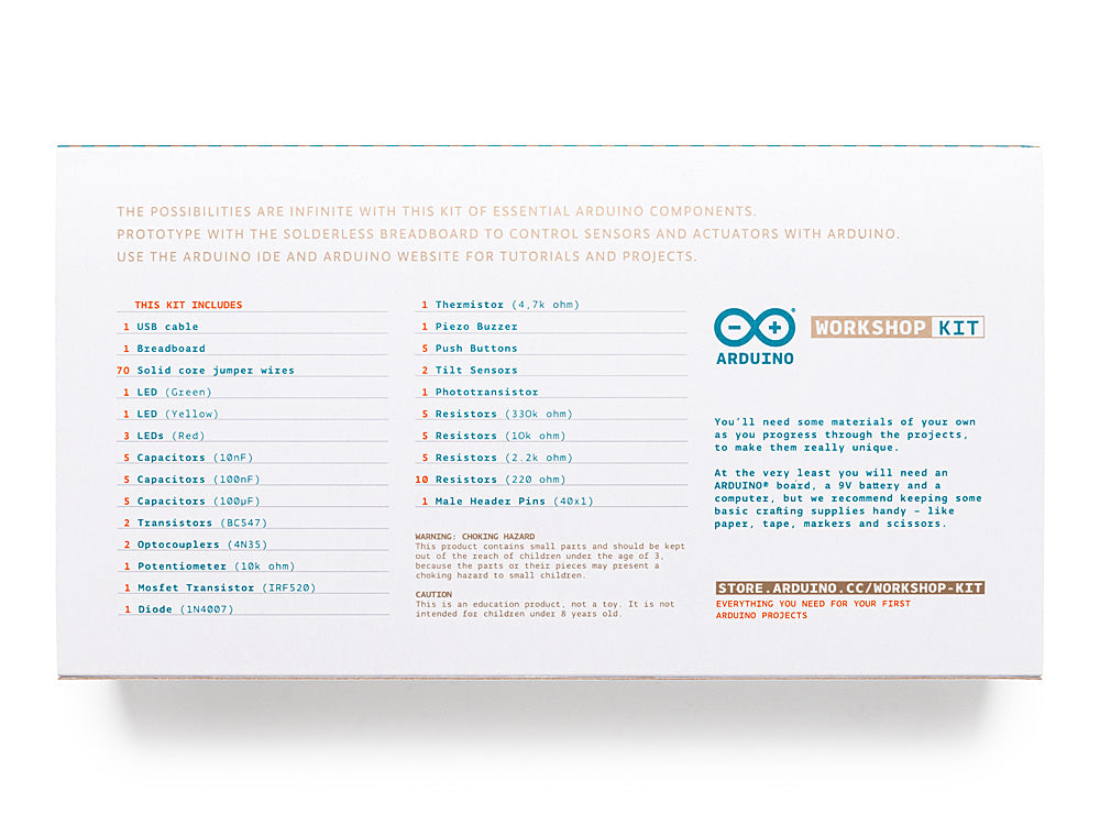 Arduino Workshop Kit coffret prototypage breadboard