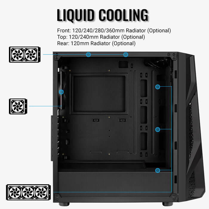 AeroCool NightHawk boîtier PC moyen tour E-ATX