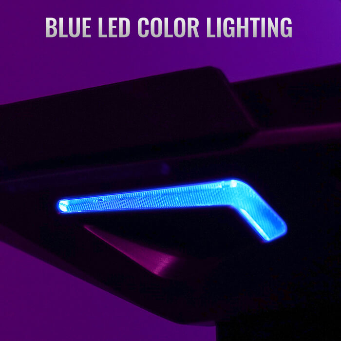 AeroCool ACD1 bureau gamer LED bleue effet carbone