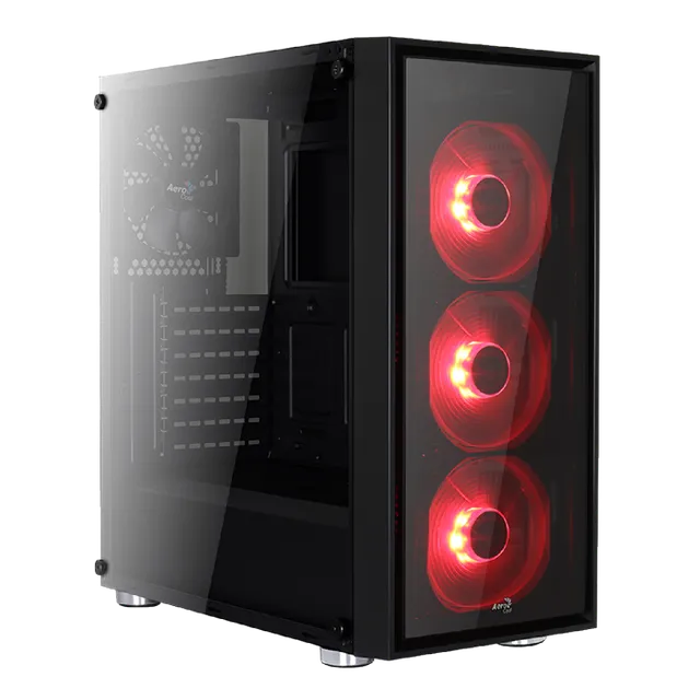 AeroCool Quartz Red boîtier PC verre trempé