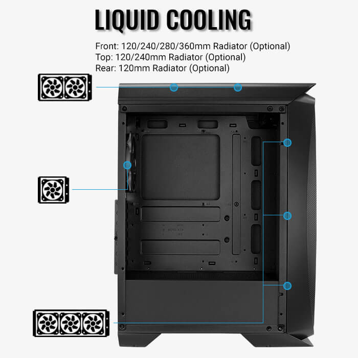 AeroCool Aero One Boîtier PC Moyen Tour Verre Trempé Noir