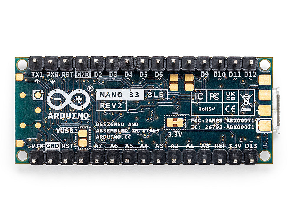 Arduino Nano 33 BLE Rev2 carte avec headers IMU Bluetooth
