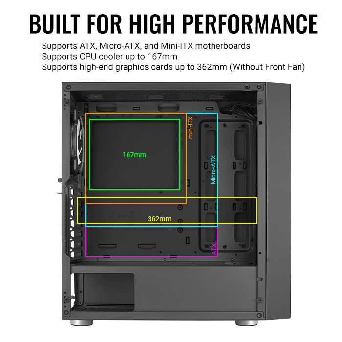 AeroCool Skribble boîtier PC moyen tour noir