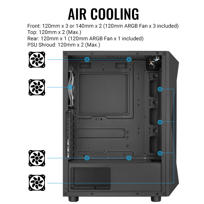 AeroCool Falcon ARGB boîtier PC moyen tour