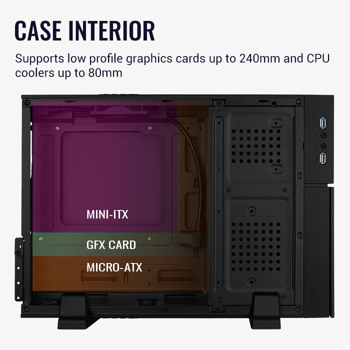 AeroCool Playa Slim boitier PC slim tour RGB vertical