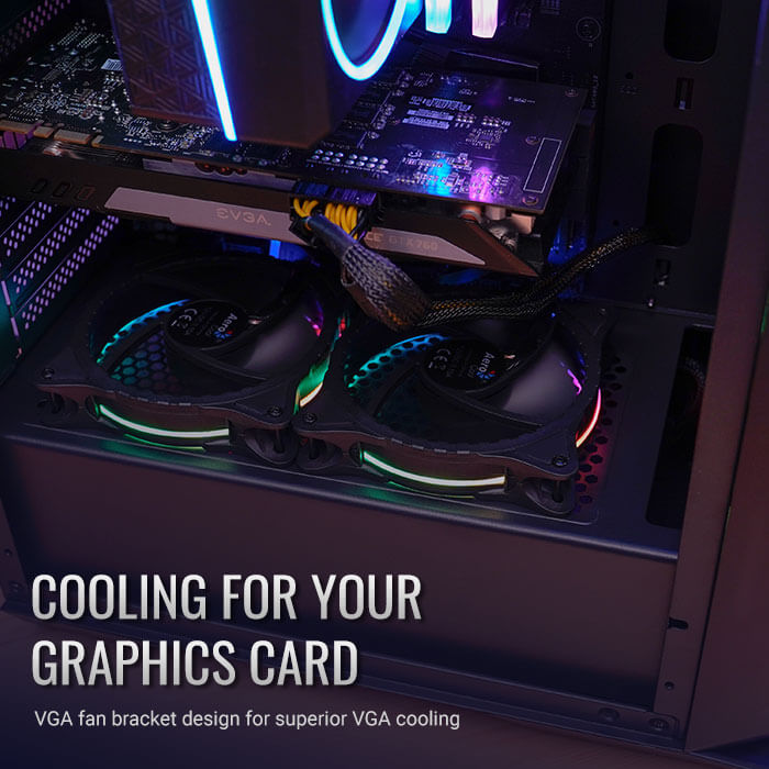 AeroCool Aero One Boîtier PC Moyen Tour Verre Trempé Noir
