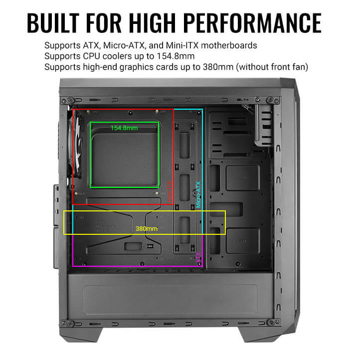 AeroCool Skyline ARGB boîtier PC moyen tour vitré