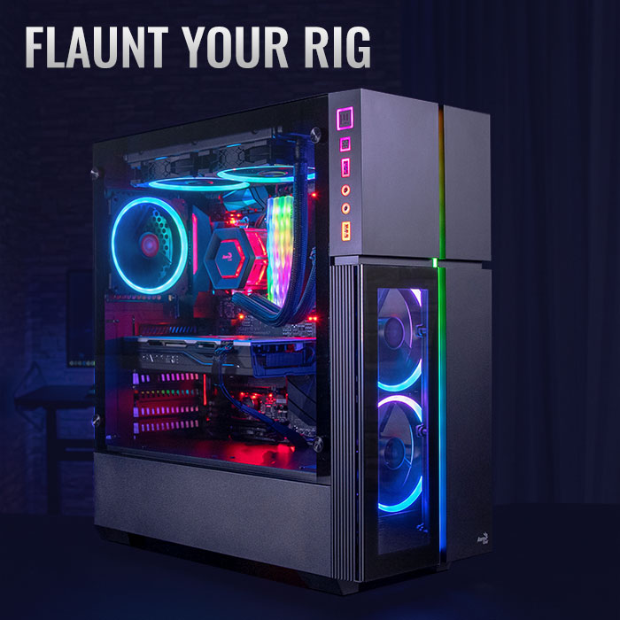 AeroCool Playa boîtier PC moyen tour RGB verre trempé