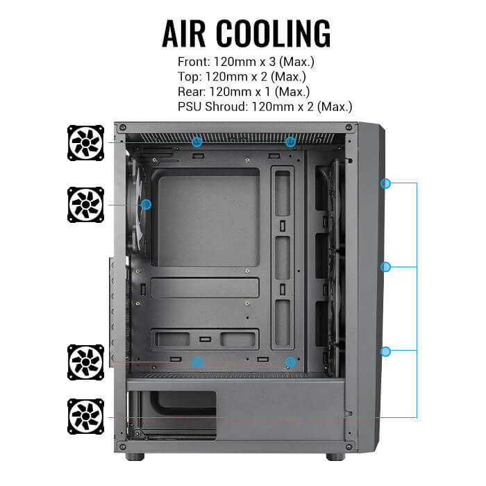 AeroCool Blade boîtier PC moyen tour noir vitré