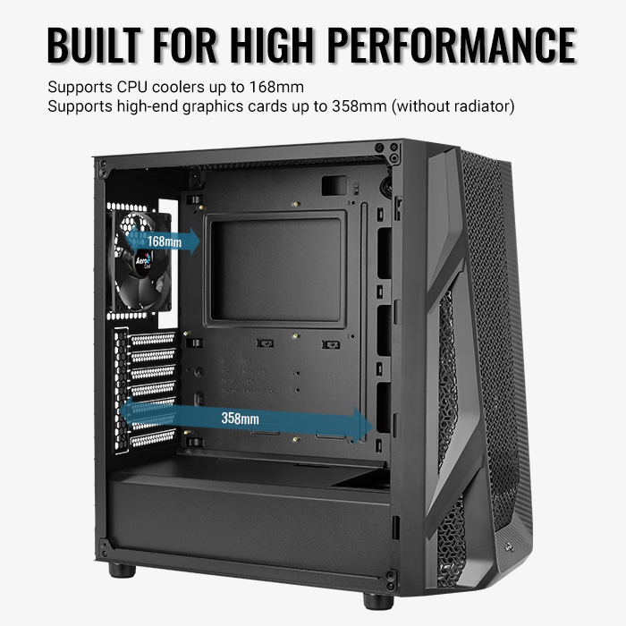 AeroCool AirHawk Boîtier PC Moyen Tour Mesh Verre Trempé