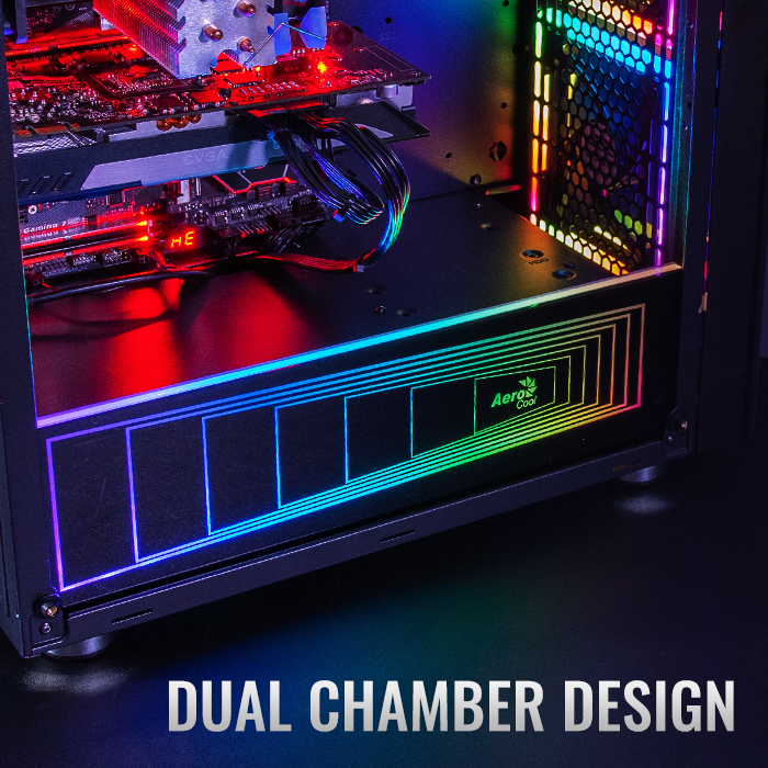 AeroCool Tor boîtier PC moyen tour verre trempé RGB