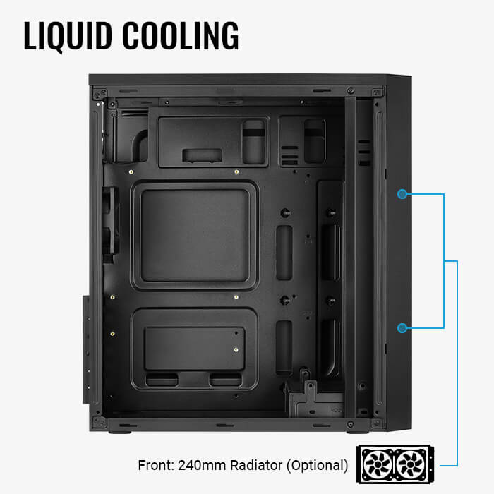 AeroCool CS-1103 Boîtier PC Mini Tower Noir Ventilateur 80mm