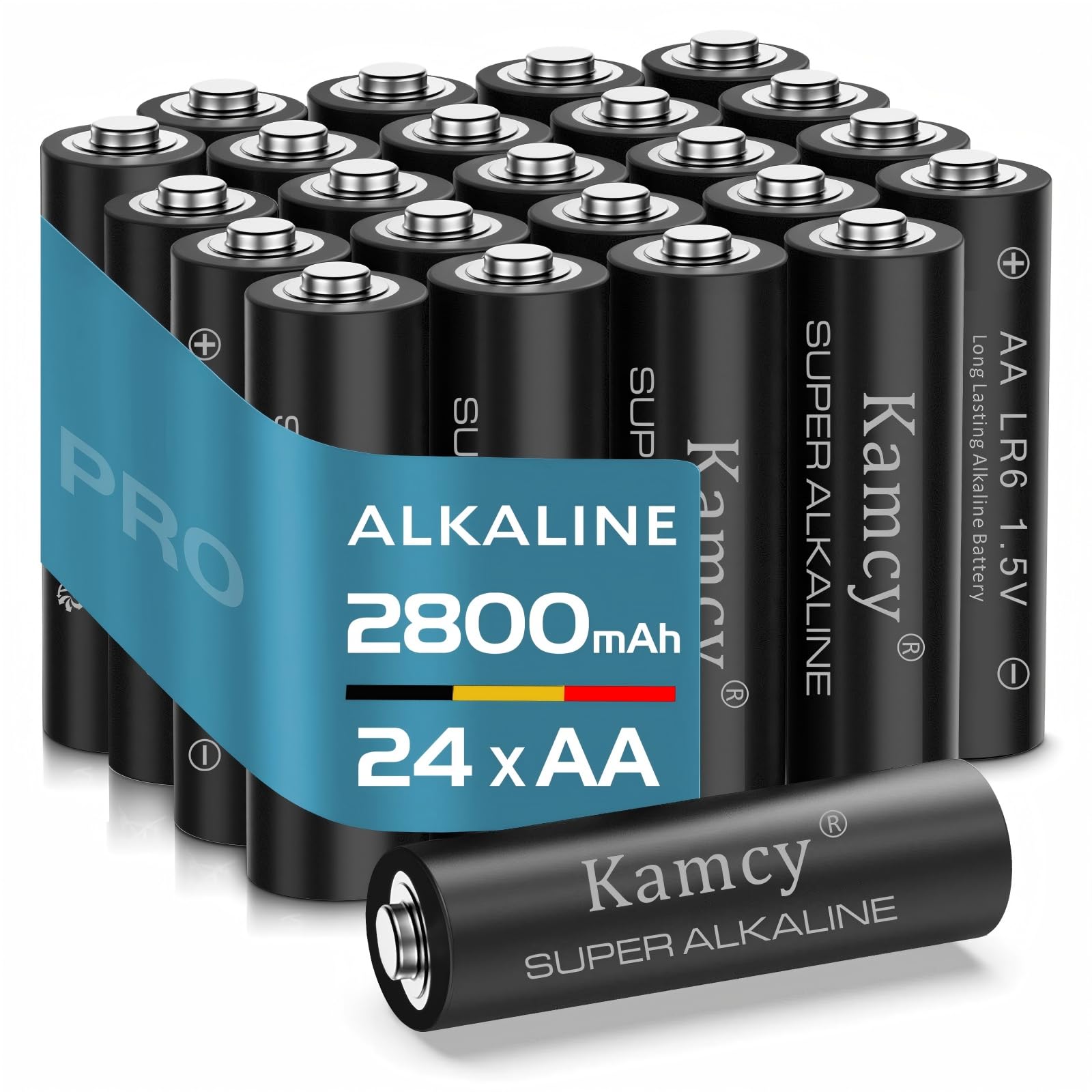 KAMCY LR6 piles AA alcalines lot de 24 1,5V longue durée