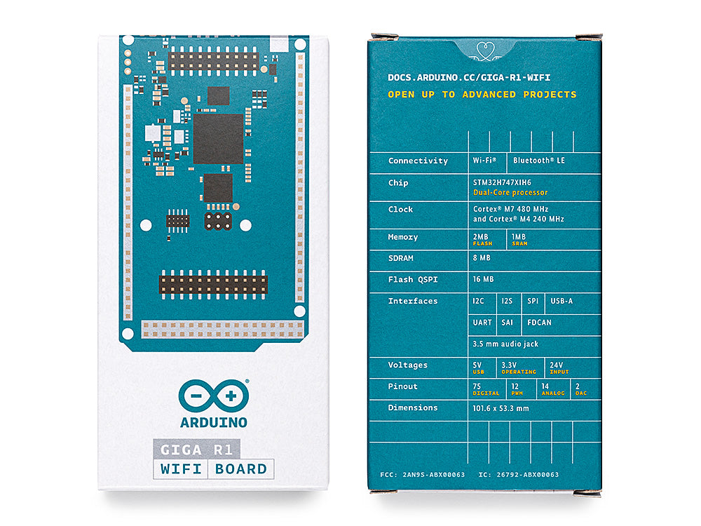 Arduino GIGA R1 WiFi carte STM32H747 76 GPIO