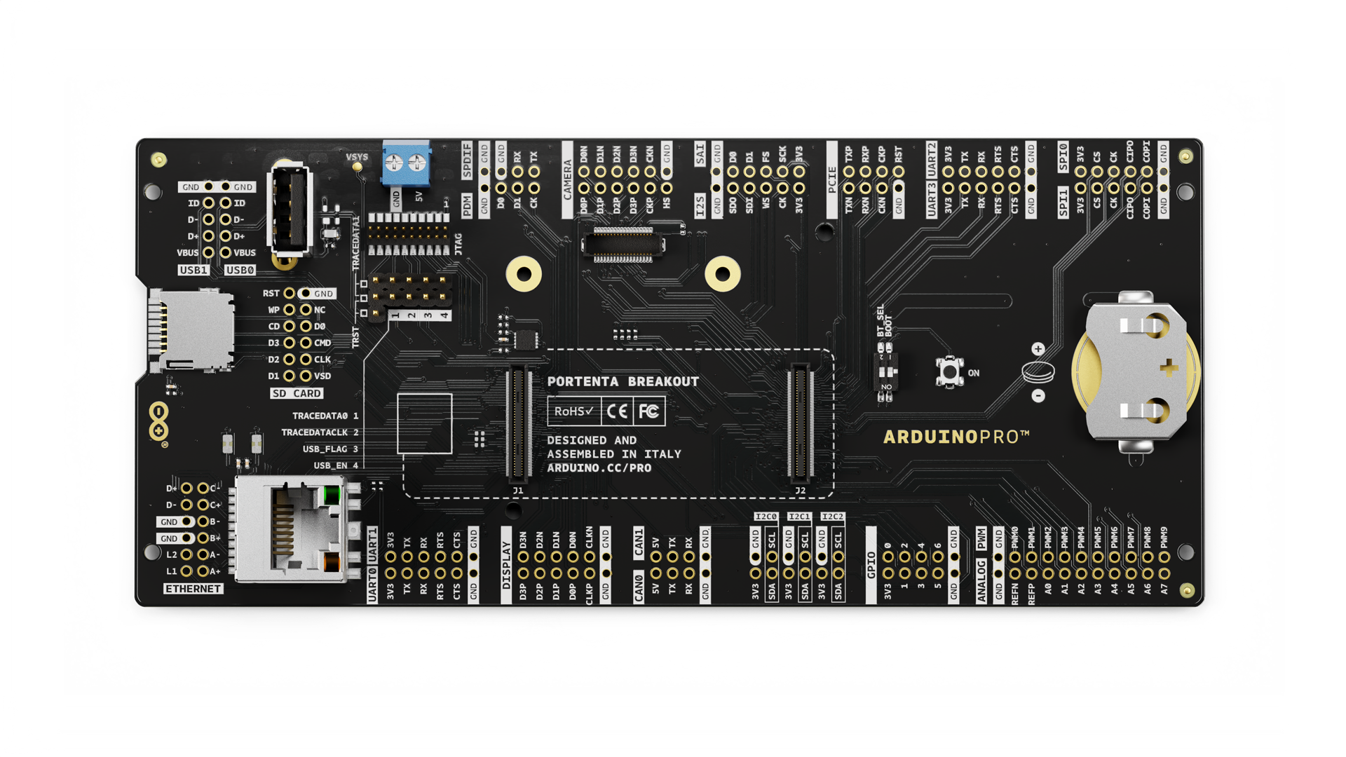 Arduino Portenta Breakout carte prototypage RJ45 microSD