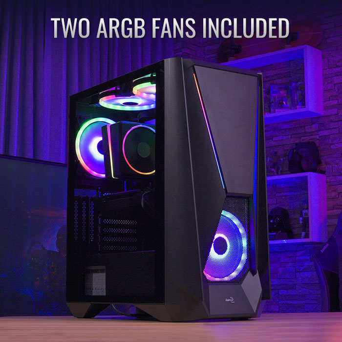 AeroCool Visor boîtier PC moyen tour verre trempé