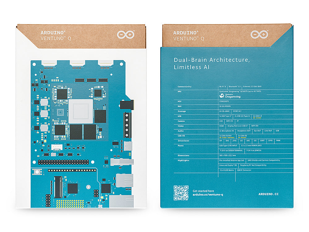 Arduino Ventuno Q carte IA Linux 16 Go edge