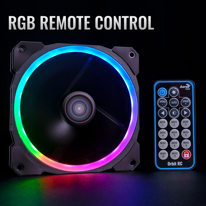 AeroCool Orbit RC Kit 3 Ventilateurs PC RGB 120mm