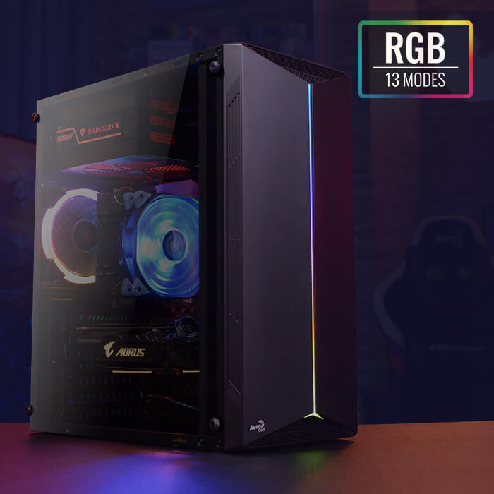 AeroCool Split boitier PC RGB acrylique moyen tour
