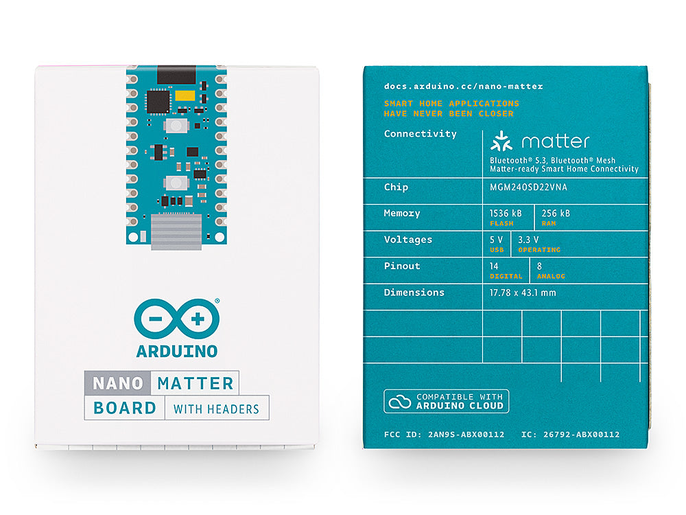 Arduino Nano Matter carte avec headers