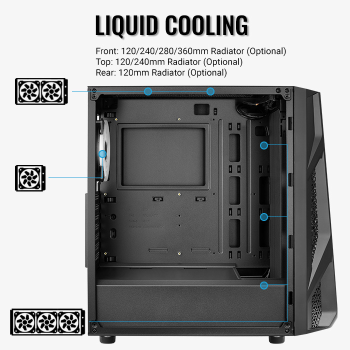 AeroCool AirHawk Duo boitier PC ARGB verre trempé