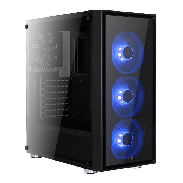 AeroCool Quartz Blue boîtier PC moyen tour double verre