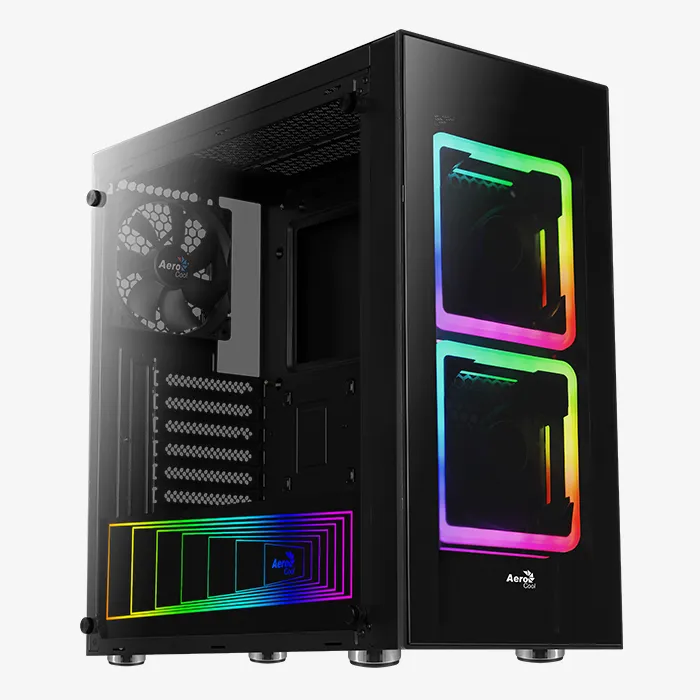 AeroCool Tor boîtier PC moyen tour verre trempé RGB