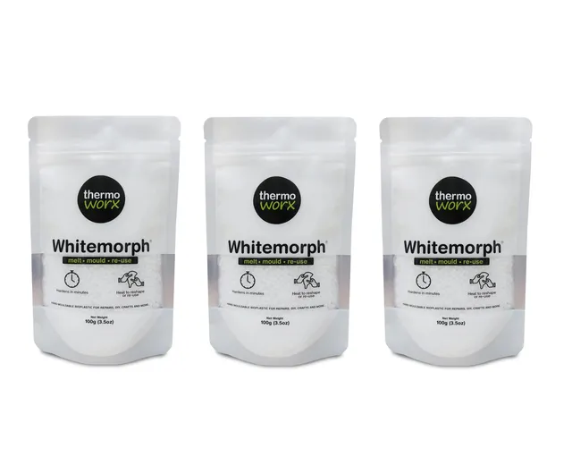 Thermoworx Whitemorph plastique modelable blanc 3 x 100g réutilisable