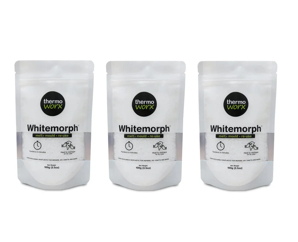 Thermoworx Whitemorph plastique modelable blanc 3 x 100g réutilisable