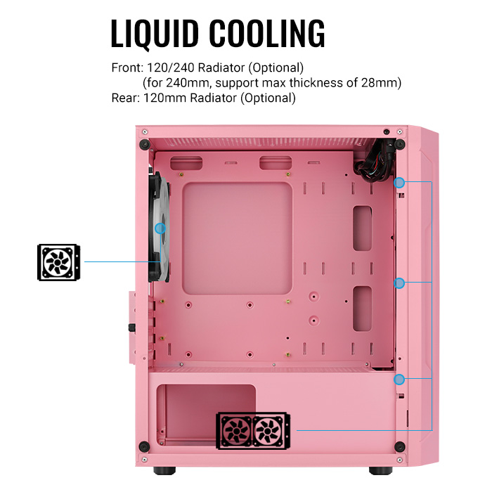 AeroCool Trinity Mini Pink boîtier PC mini-tour rose