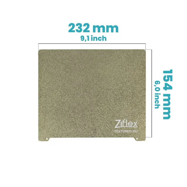 Zimple Ziflex Upper Surface PEI 232 x 154 mm Flashforge